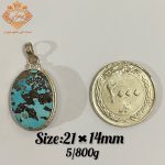 گردن آویز فیروزه نقره 925 کد (27) - Image 2