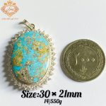 گردن آویز فیروزه نقره 925 کد (26) - Image 2