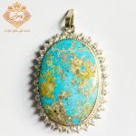 گردن آویز فیروزه نقره 925 کد (26)